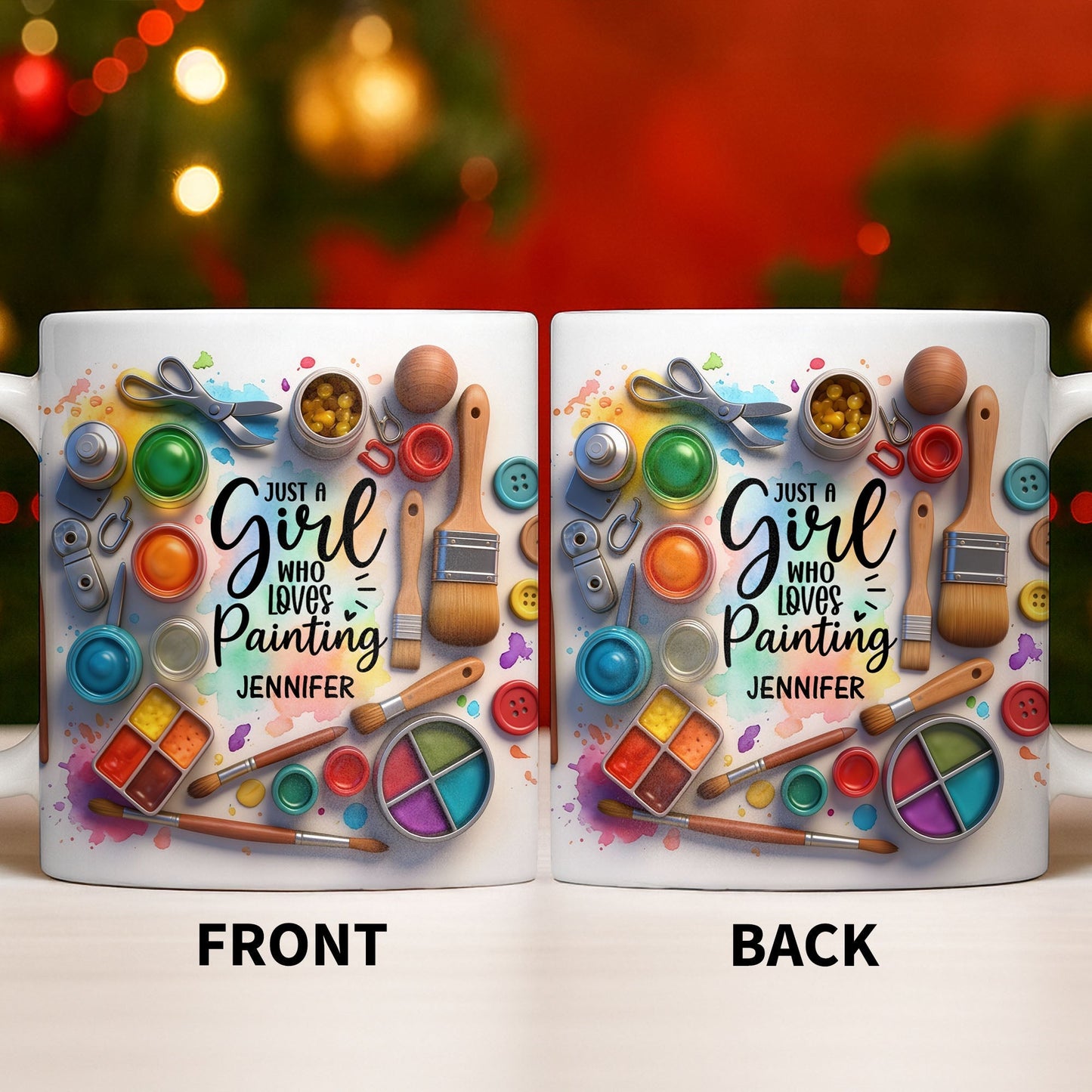 Just A Girl Who Loves Painting With Paints And Brushes - Personalized Custom Coffee Mug - HOB010_MG