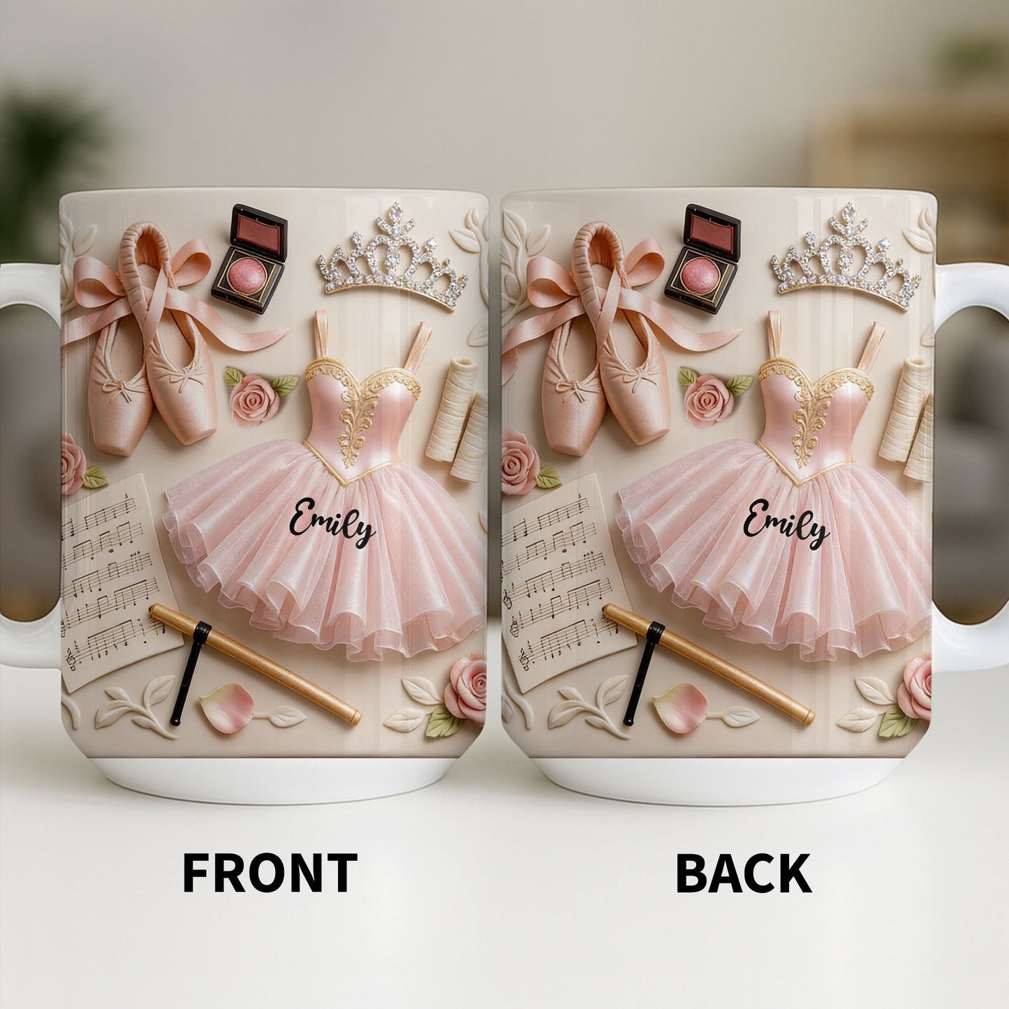 Ballet Slippers And Tutu Personalized Mug - Personalized Custom Coffee Mug - HOB012_MG