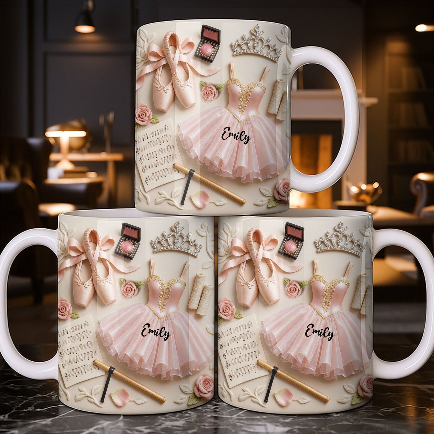 Ballet Slippers And Tutu Personalized Mug - Personalized Custom Coffee Mug - HOB012_MG