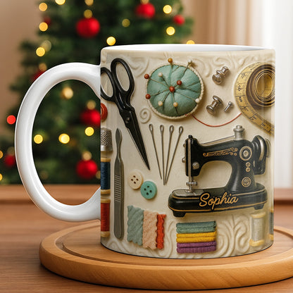 A Treasured Collection Of Sewing Essentials - Personalized Custom Coffee Mug - HOB013_MG