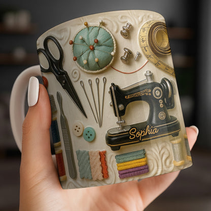 A Treasured Collection Of Sewing Essentials - Personalized Custom Coffee Mug - HOB013_MG