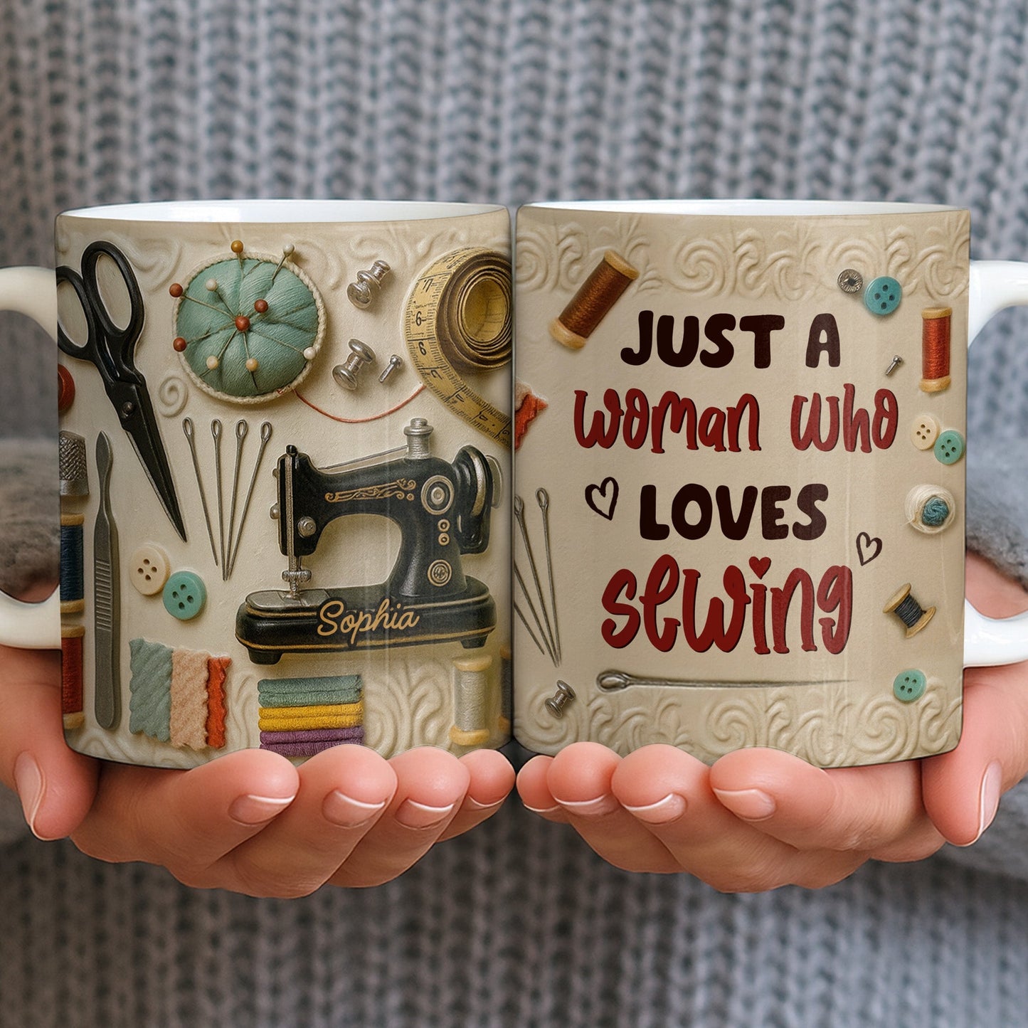 A Treasured Collection Of Sewing Essentials - Personalized Custom Coffee Mug - HOB013_MG