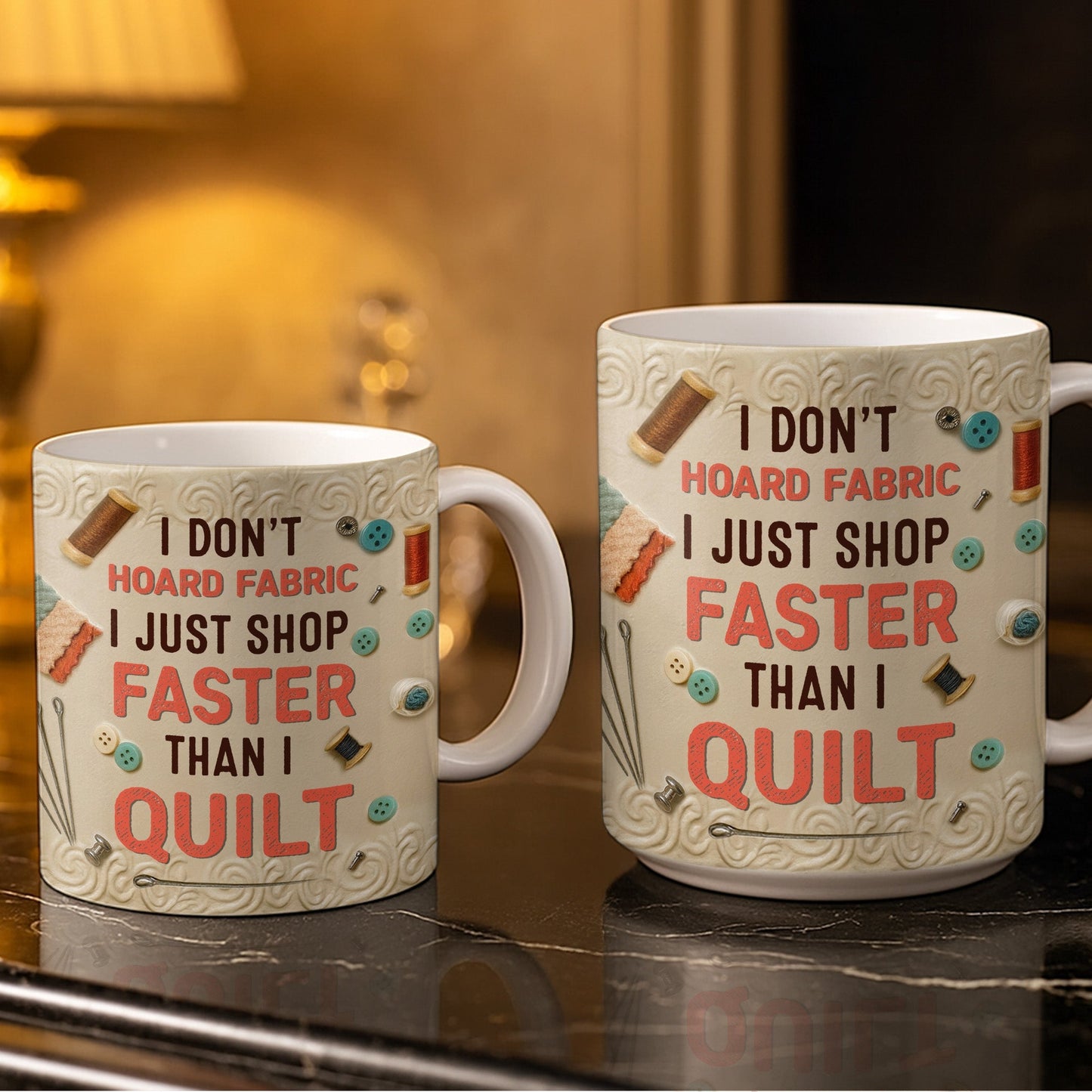 Craft Lover's Delight Sewing Machine And Tools Mug - Personalized Custom Coffee Mug - HOB014_MG