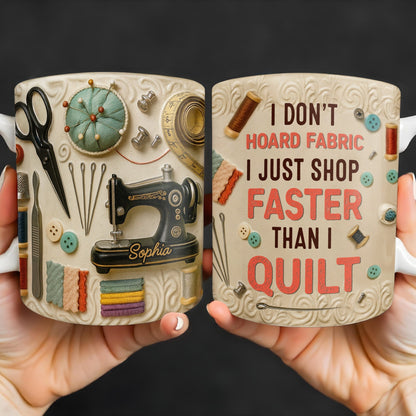 Craft Lover's Delight Sewing Machine And Tools Mug - Personalized Custom Coffee Mug - HOB014_MG