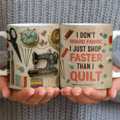 Craft Lover's Delight Sewing Machine And Tools Mug - Personalized Custom Coffee Mug - HOB014_MG