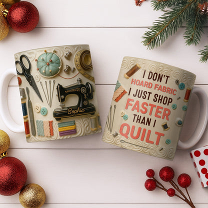 Craft Lover's Delight Sewing Machine And Tools Mug - Personalized Custom Coffee Mug - HOB014_MG