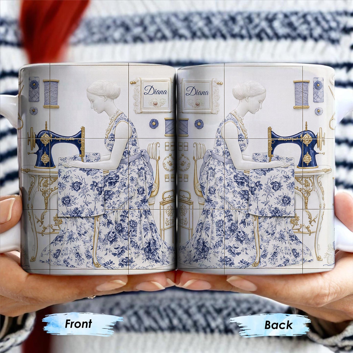 To My Princess In The Tower Inspired By Vintage Sewing Machine and Floral Dress - Personalized Custom Coffee Mug - HOB016_MG