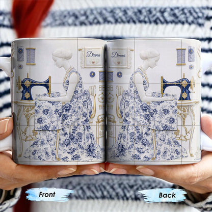 To My Princess In The Tower Inspired By Vintage Sewing Machine and Floral Dress - Personalized Custom Coffee Mug - HOB016_MG
