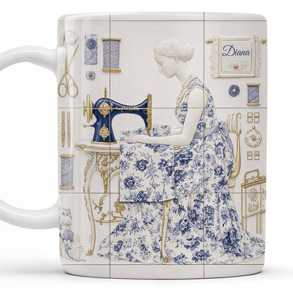 To My Princess In The Tower Inspired By Vintage Sewing Machine and Floral Dress - Personalized Custom Coffee Mug - HOB016_MG