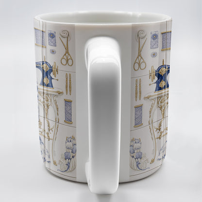 To My Princess In The Tower Inspired By Vintage Sewing Machine and Floral Dress - Personalized Custom Coffee Mug - HOB016_MG