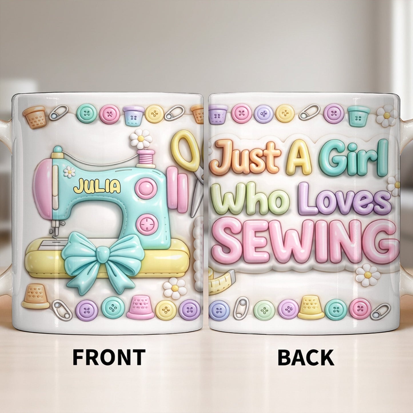 Celebrate Your Creativity With A Beautiful Sewing Machine - Personalized Custom Coffee Mug - HOB022_MG