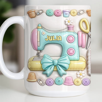 Celebrate Your Creativity With A Beautiful Sewing Machine - Personalized Custom Coffee Mug - HOB022_MG