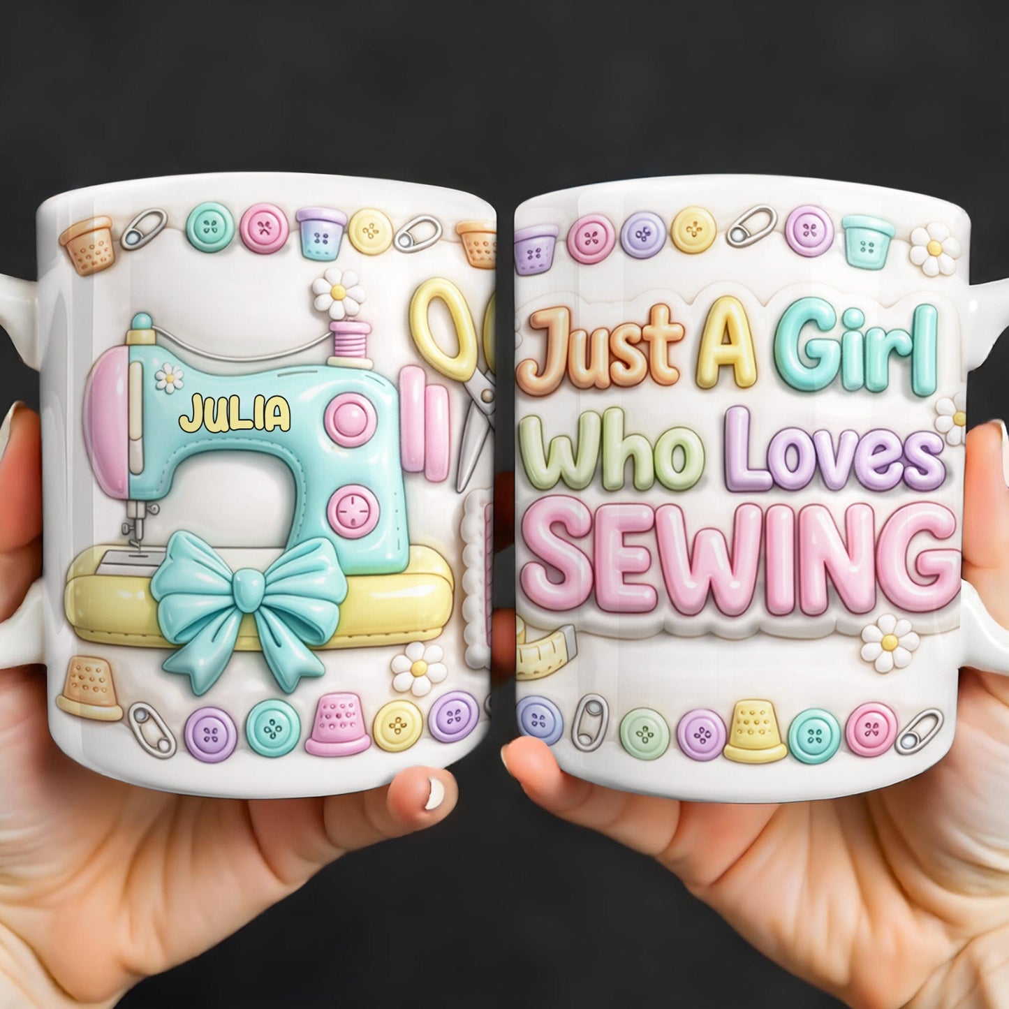Celebrate Your Creativity With A Beautiful Sewing Machine - Personalized Custom Coffee Mug - HOB022_MG