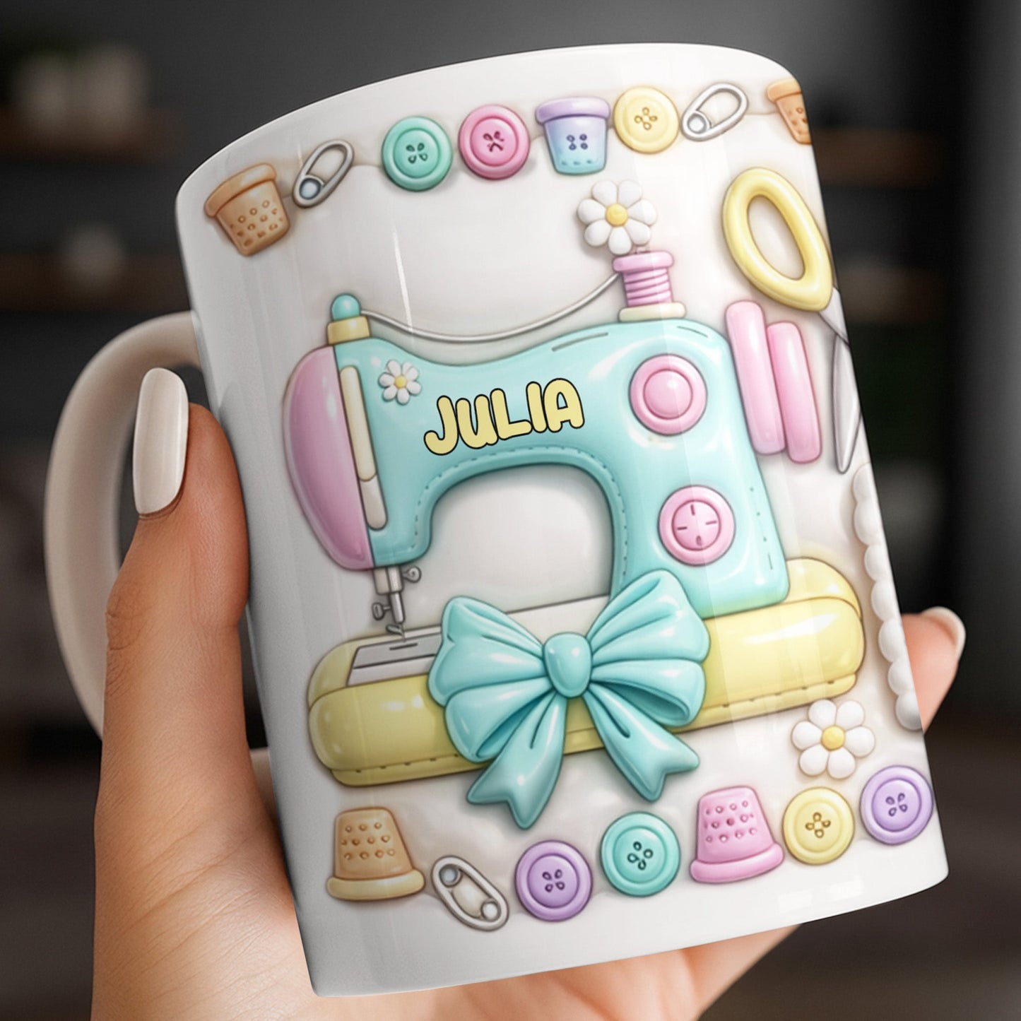 Celebrate Your Creativity With A Beautiful Sewing Machine - Personalized Custom Coffee Mug - HOB022_MG