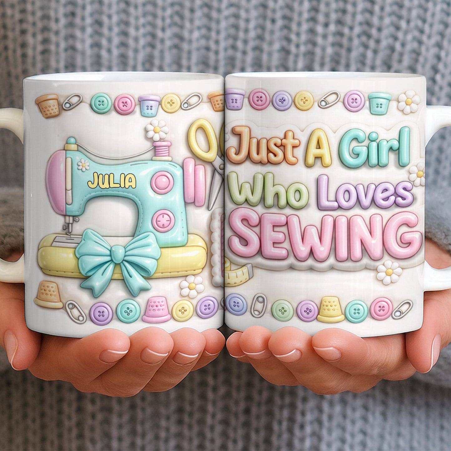 Celebrate Your Creativity With A Beautiful Sewing Machine - Personalized Custom Coffee Mug - HOB022_MG
