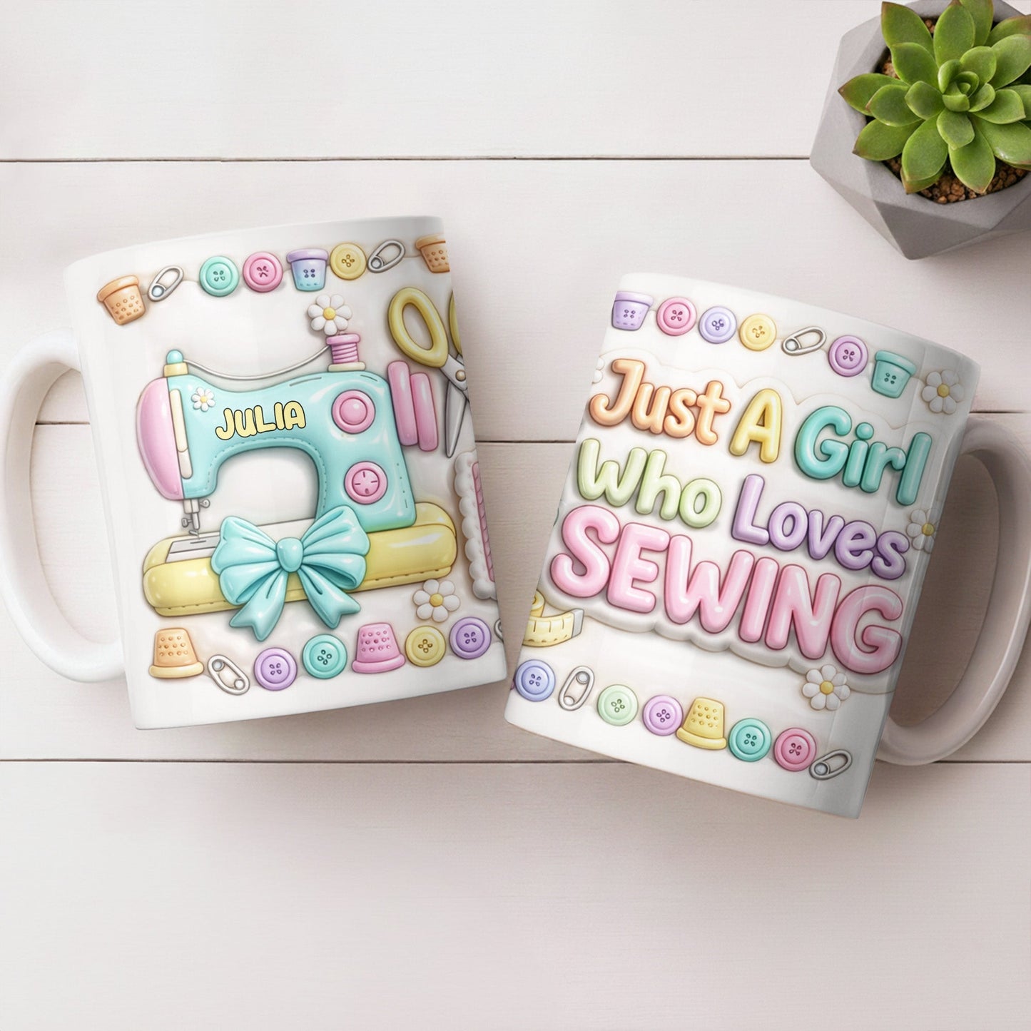 Celebrate Your Creativity With A Beautiful Sewing Machine - Personalized Custom Coffee Mug - HOB022_MG