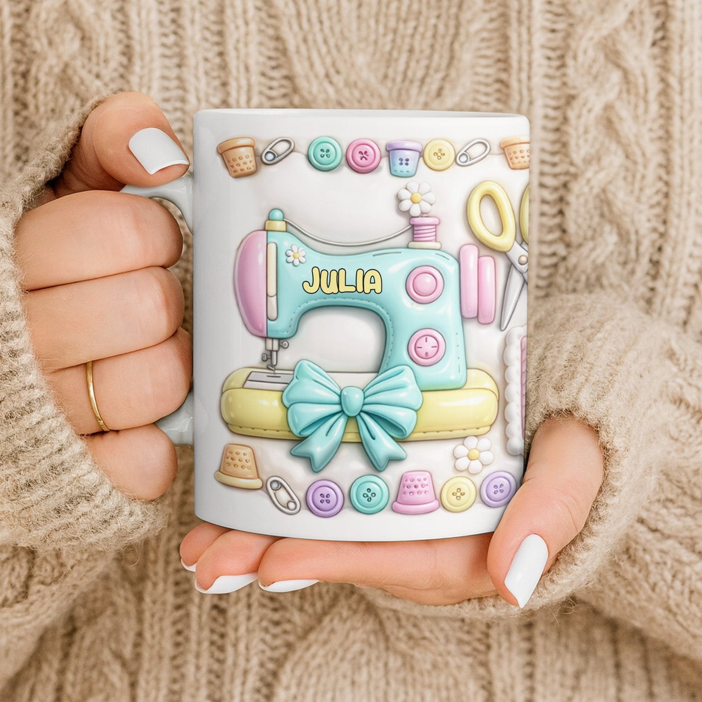 Celebrate Your Creativity With A Beautiful Sewing Machine - Personalized Custom Coffee Mug - HOB022_MG