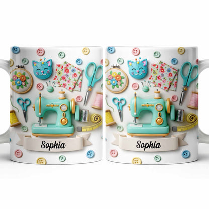 Celebrate Your Crafting Skills with Sewing Essentials Design - Personalized Custom Coffee Mug - HOB026_MG