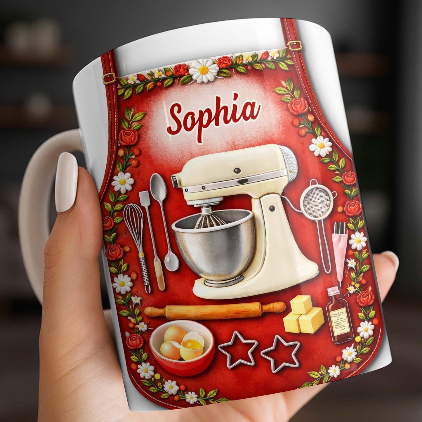 Bake The World A Better Place Kitchen Delights - Personalized Custom Coffee Mug - HOB027_MG