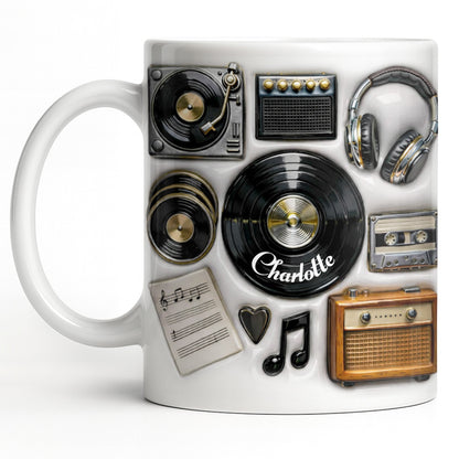 Celebrate Your Love for Classic Music Featuring Vintage Audio Equipment - Personalized Custom Coffee Mug - HOB029_MG