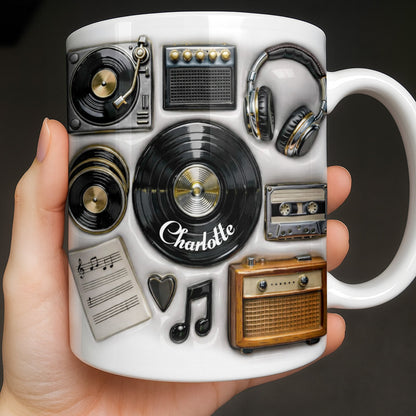 Celebrate Your Love for Classic Music Featuring Vintage Audio Equipment - Personalized Custom Coffee Mug - HOB029_MG