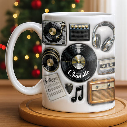 Celebrate Your Love for Classic Music Featuring Vintage Audio Equipment - Personalized Custom Coffee Mug - HOB029_MG