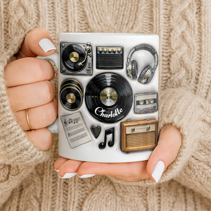 Celebrate Your Love for Classic Music Featuring Vintage Audio Equipment - Personalized Custom Coffee Mug - HOB029_MG
