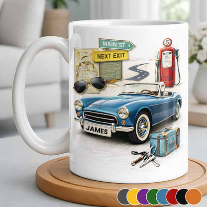 Main St Next Exit Vintage Car Design - Personalized Custom Coffee Mug - HOB031_MG