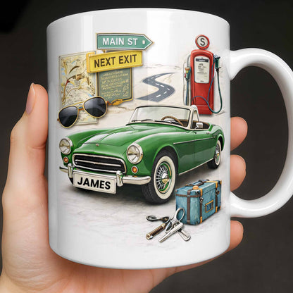 Main St Next Exit Vintage Car Design - Personalized Custom Coffee Mug - HOB031_MG