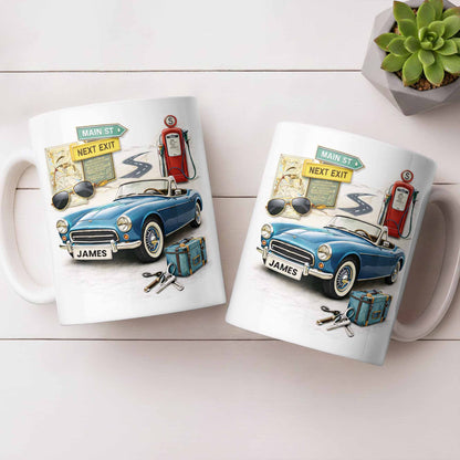Main St Next Exit Vintage Car Design - Personalized Custom Coffee Mug - HOB031_MG