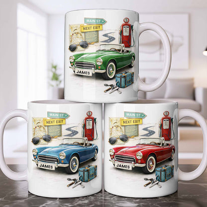 Main St Next Exit Vintage Car Design - Personalized Custom Coffee Mug - HOB031_MG