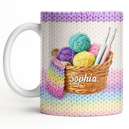 Celebrate Creativity with Vibrant Yarn Balls and Crochet - Personalized Custom Coffee Mug - HOB032_MG