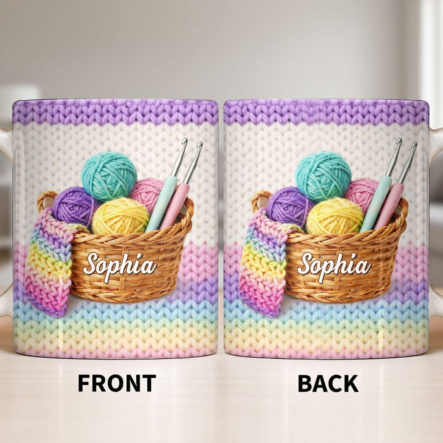 Celebrate Creativity with Vibrant Yarn Balls and Crochet - Personalized Custom Coffee Mug - HOB032_MG
