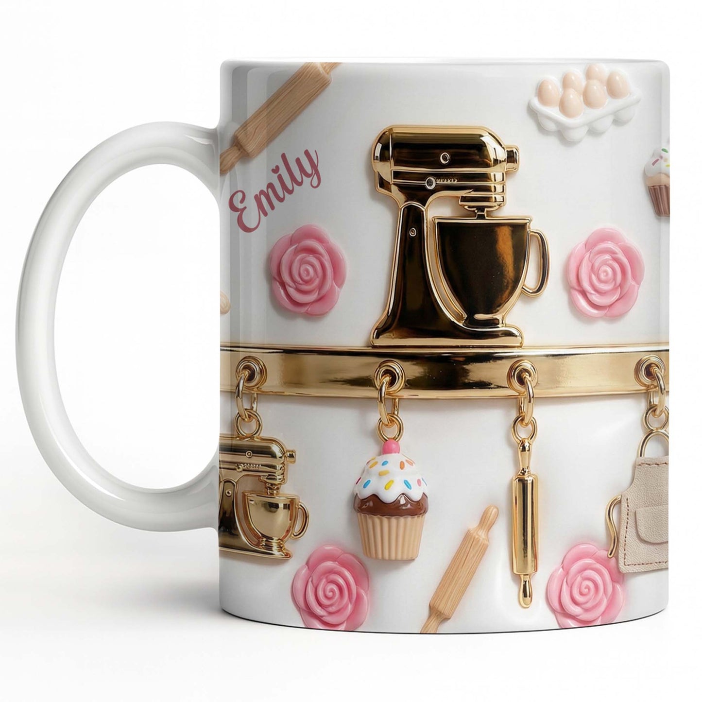 Personalize With Favorite Kitchen Gadgets And Flowers - Personalized Custom Coffee Mug - HOB034_MG