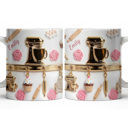 Personalize With Favorite Kitchen Gadgets And Flowers - Personalized Custom Coffee Mug - HOB034_MG
