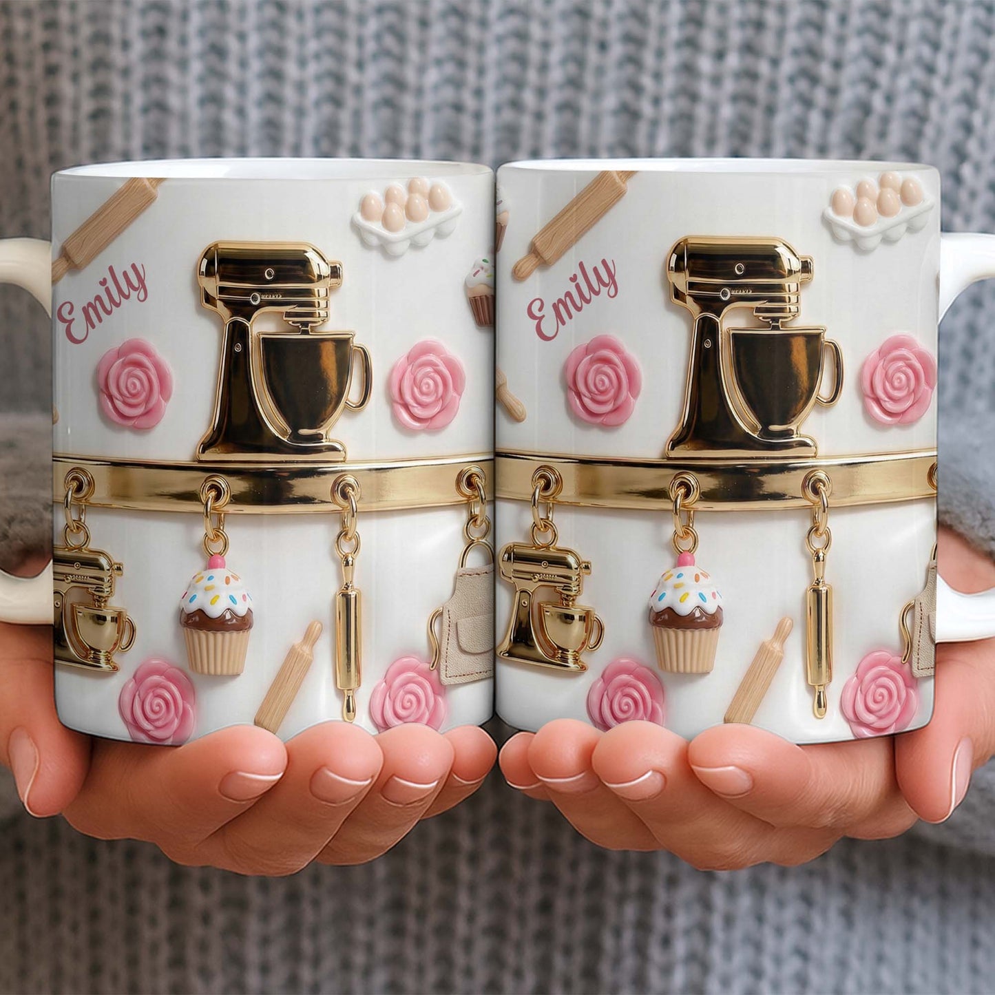 Personalize With Favorite Kitchen Gadgets And Flowers - Personalized Custom Coffee Mug - HOB034_MG