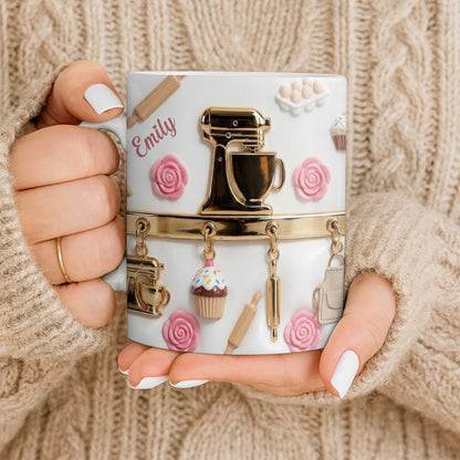 Personalize With Favorite Kitchen Gadgets And Flowers - Personalized Custom Coffee Mug - HOB034_MG