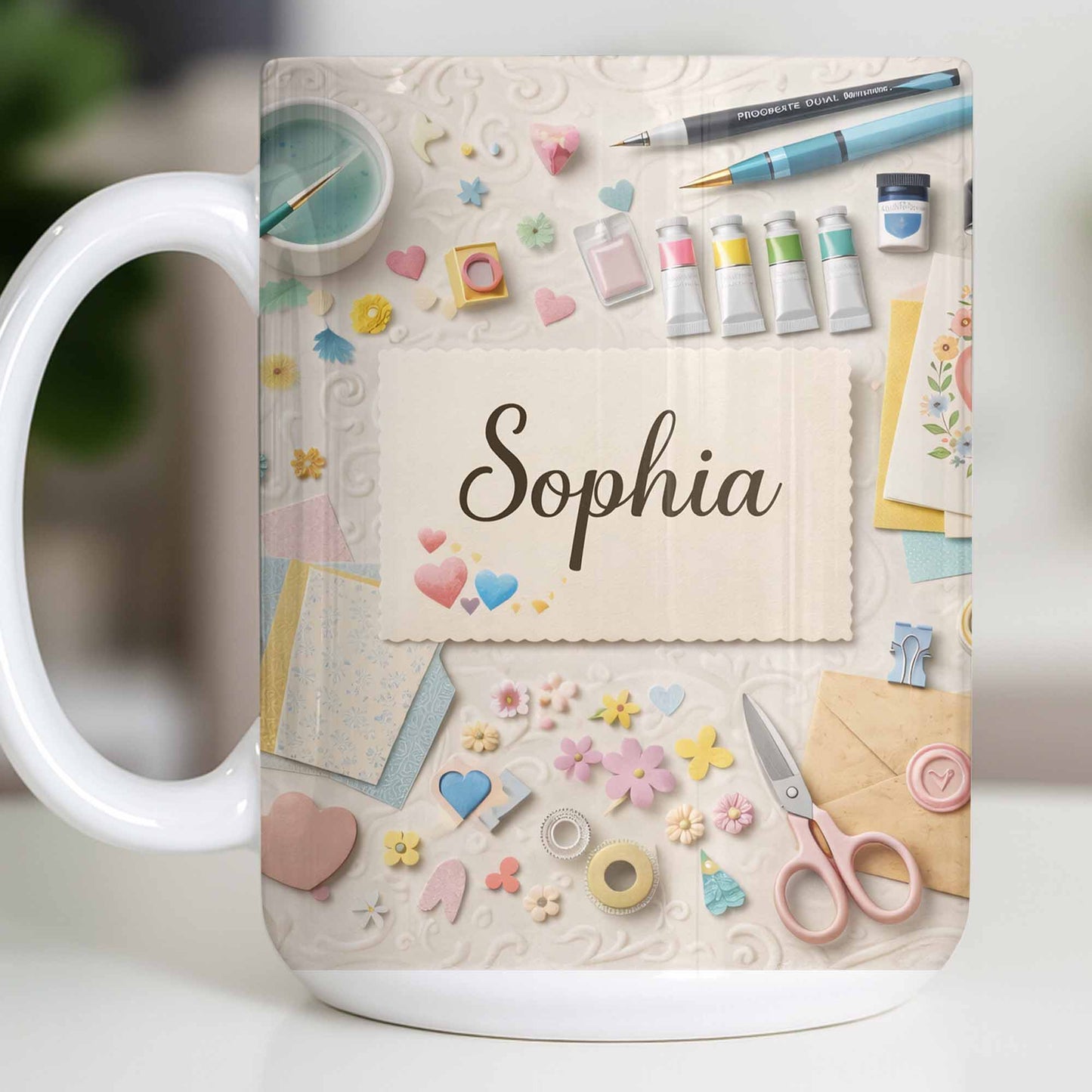 Bring Creativity Into Every Sip With Paint Tubes And Scissors Design - Personalized Custom Coffee Mug - HOB037_MG