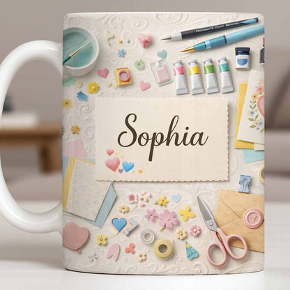 Bring Creativity Into Every Sip With Paint Tubes And Scissors Design - Personalized Custom Coffee Mug - HOB037_MG