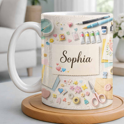 Bring Creativity Into Every Sip With Paint Tubes And Scissors Design - Personalized Custom Coffee Mug - HOB037_MG