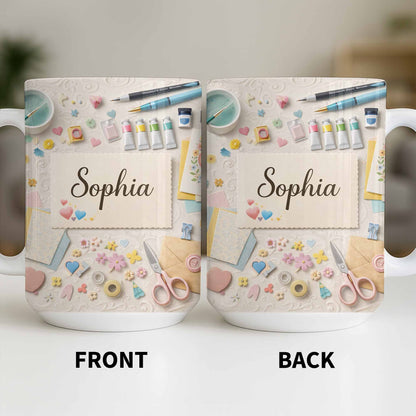 Bring Creativity Into Every Sip With Paint Tubes And Scissors Design - Personalized Custom Coffee Mug - HOB037_MG