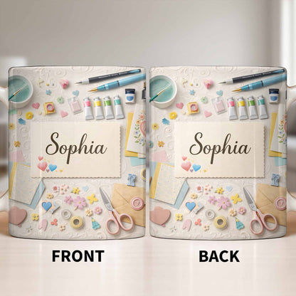 Bring Creativity Into Every Sip With Paint Tubes And Scissors Design - Personalized Custom Coffee Mug - HOB037_MG