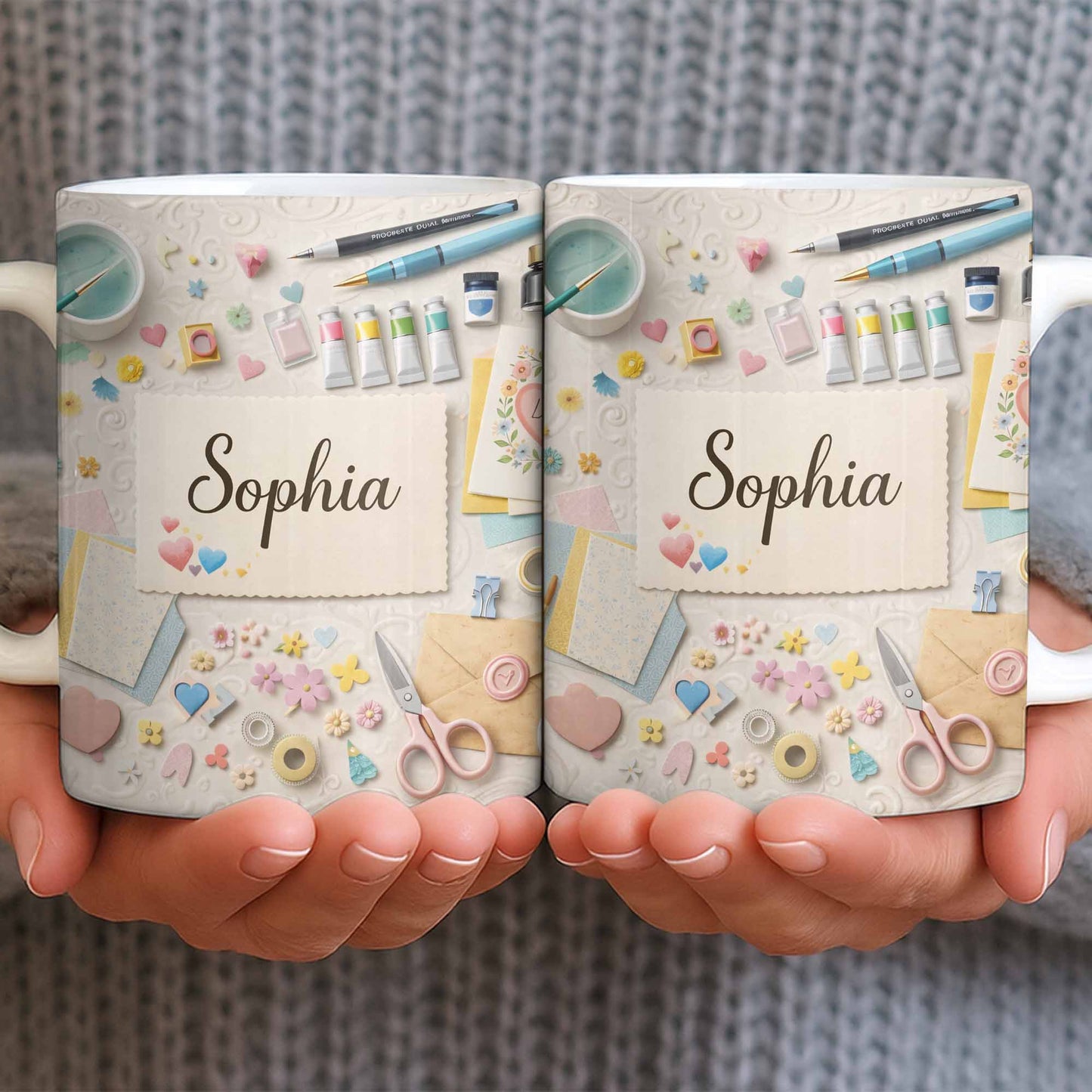 Bring Creativity Into Every Sip With Paint Tubes And Scissors Design - Personalized Custom Coffee Mug - HOB037_MG