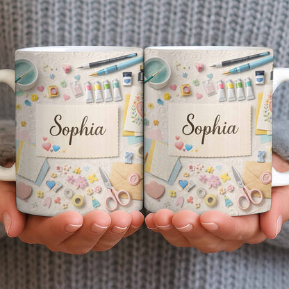 Bring Creativity Into Every Sip With Paint Tubes And Scissors Design - Personalized Custom Coffee Mug - HOB037_MG