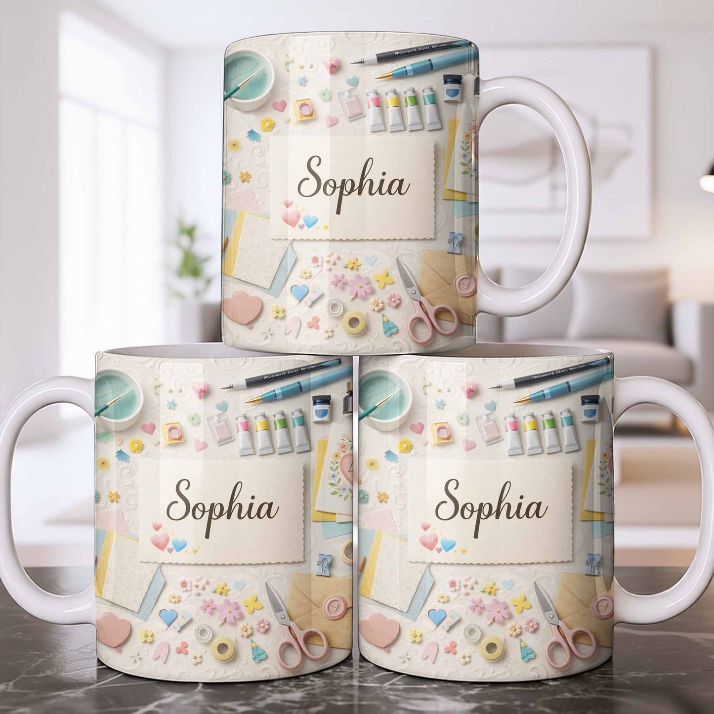 Bring Creativity Into Every Sip With Paint Tubes And Scissors Design - Personalized Custom Coffee Mug - HOB037_MG