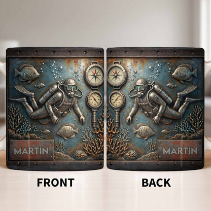Explore The Ocean's Beauty With Steampunk Diver Art - Personalized Custom Coffee Mug - HOB039_MG