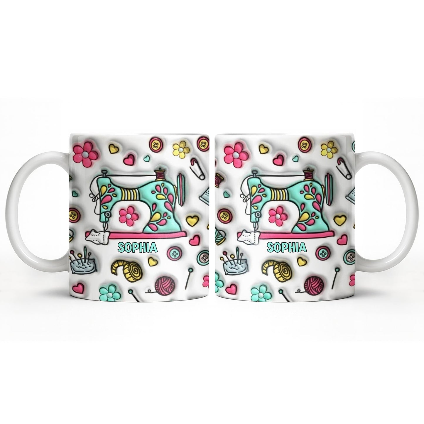 Celebrate Your Creativity With A Personalized Sewing Themed Design - Personalized Custom Coffee Mug - HOB040_MG