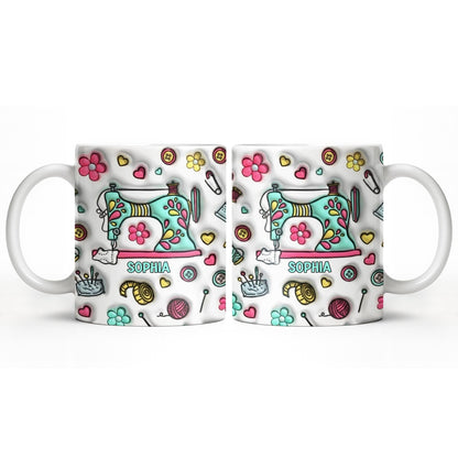 Celebrate Your Creativity With A Personalized Sewing Themed Design - Personalized Custom Coffee Mug - HOB040_MG