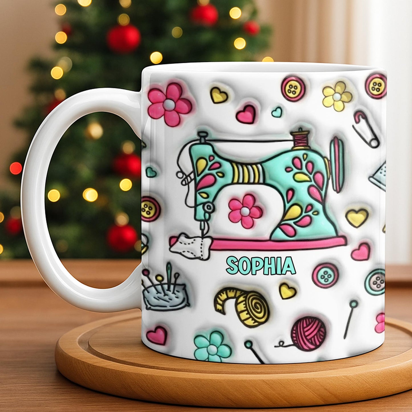 Celebrate Your Creativity With A Personalized Sewing Themed Design - Personalized Custom Coffee Mug - HOB040_MG