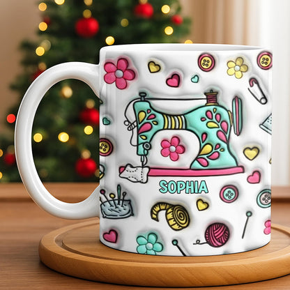 Celebrate Your Creativity With A Personalized Sewing Themed Design - Personalized Custom Coffee Mug - HOB040_MG